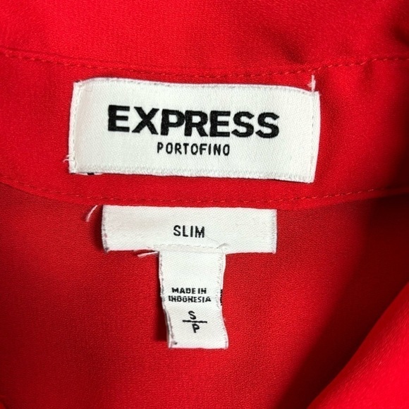 Express Blouse Womens Small Portofino Button Up Roll Tab Sleeves Holiday Dinner - Picture 3 of 4